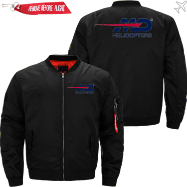 MD HELICOPTER LOGO BOMBER FLIGHT AVIATOR JACKET